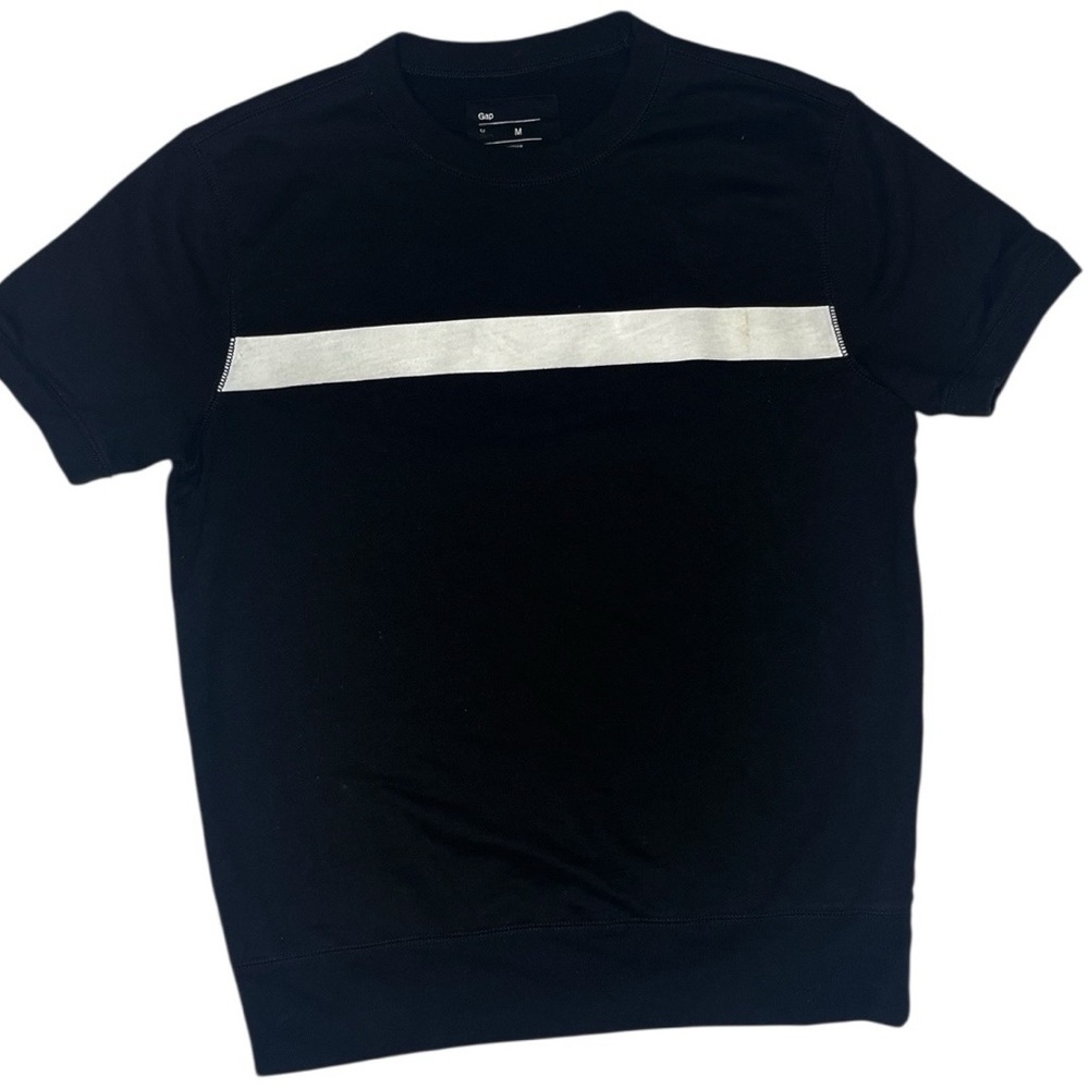 Men's Black Crewneck T-Shirt with Silver Accent